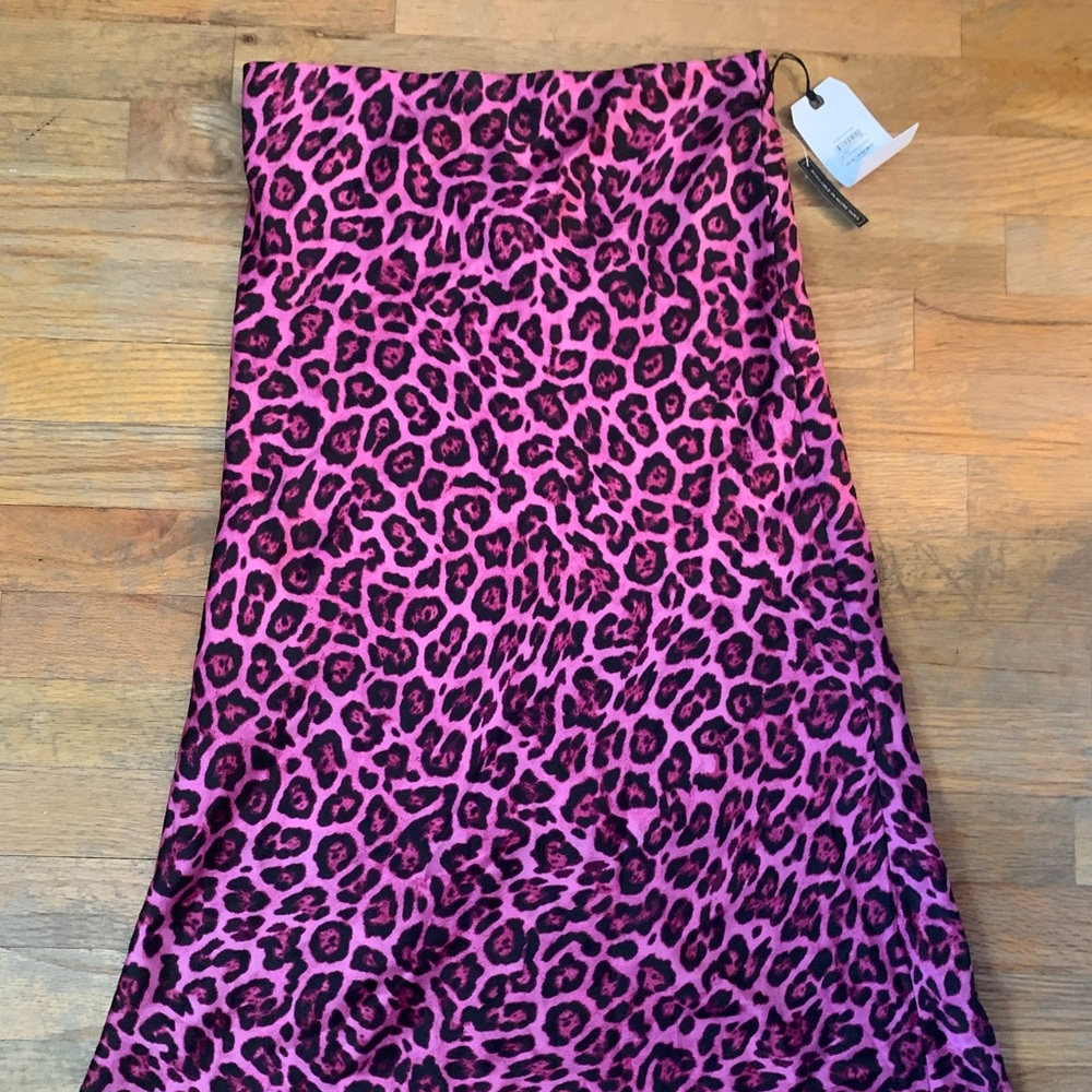 Nordstrom Pink Cheetah Silk MIDI Skirt